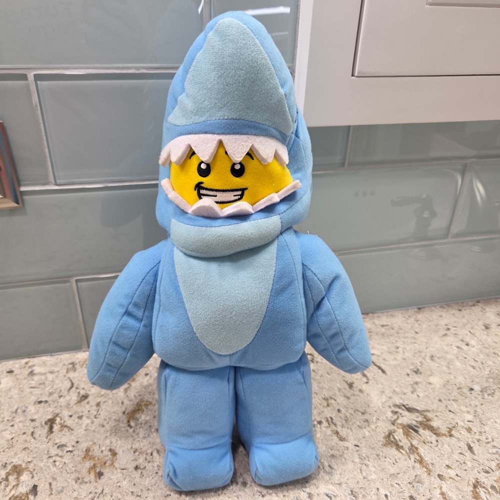 LEGO Shark Suit Guy Plush 13 Inch‎ Minifigure Blue Shark Costume Stuffed Toy